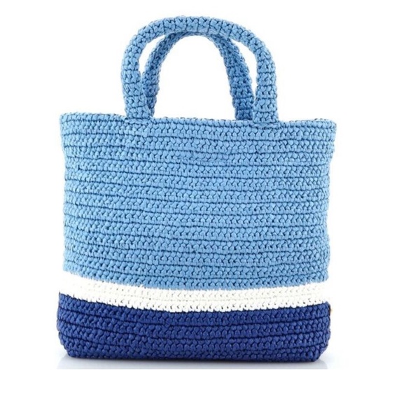 **Brand New with Tags** Blue Prada Raffia Bag - Picture 2 of 3